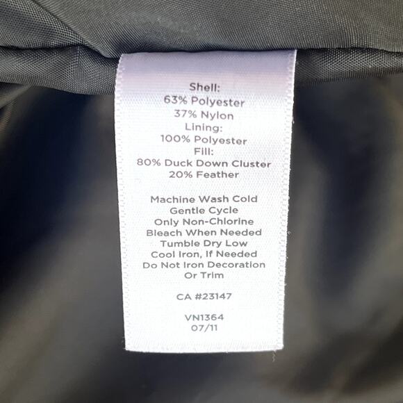 Talbots Down Puffer High Neck Puffer Vest Black Sheen Zip Front w/Snaps Womens M - Picture 8 of 8